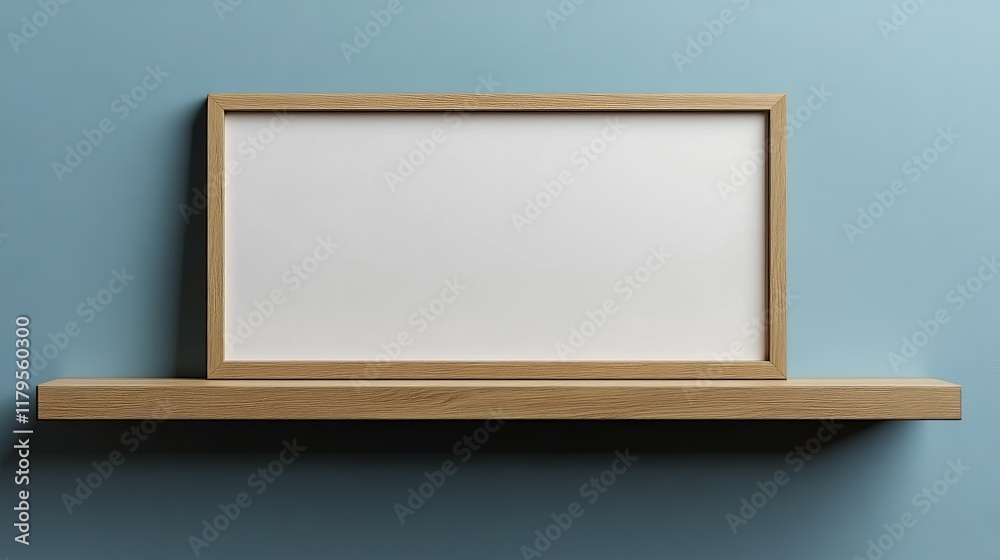 Blank mockup horizontal poster on wooden shelf with empty space for design, no text or graphics, 3:2 aspect ratio, ideal for creative and professional use in digital media and marketing. Blank mockup horizontal poster on wooden shelf with empty space for design, no text or graphics, 3:2 aspect ratio, ideal for creative and professional use in digital media and marketing.