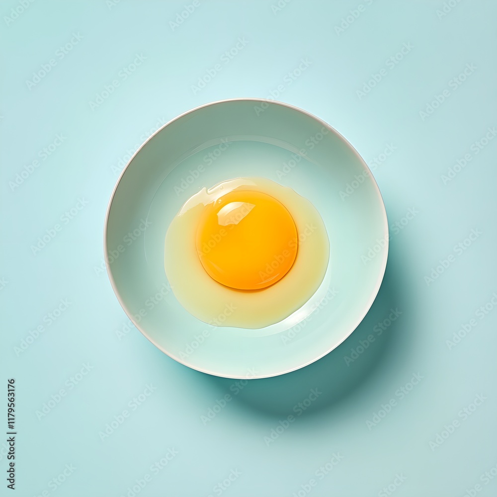 Top-view photograph of a sunny-side-up fried egg, isolated on a white background. High-resolution photography. Top-view photograph of a sunny-side-up fried egg, isolated on a white background. High-resolution photography.