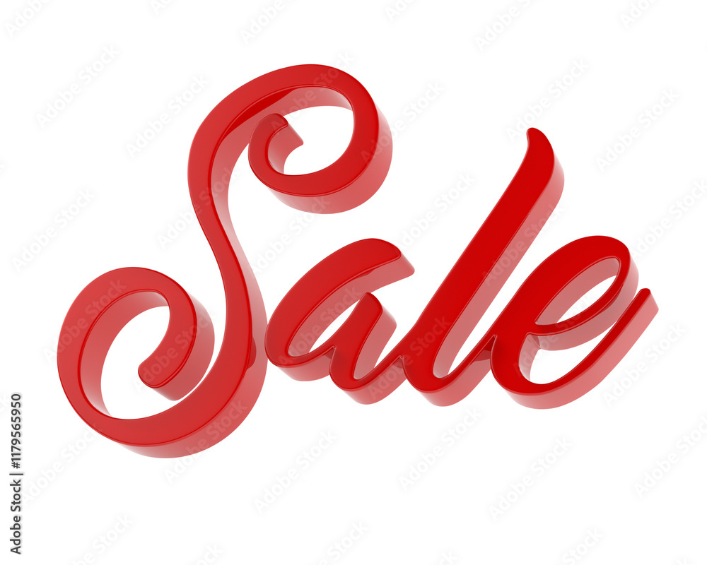 Red sale on white background. Isolated 3D illustration Red sale on white background. Isolated 3D illustration