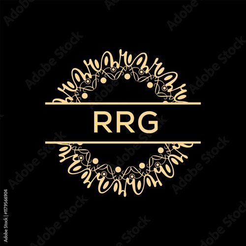 RRG Letter Logo Design with black background. photo