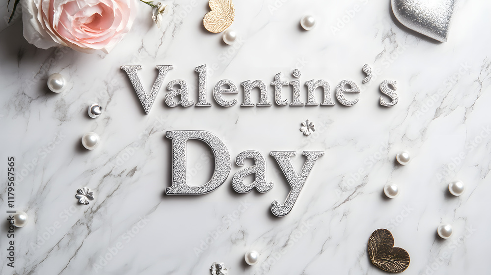 Valentine’s Day Roses and Petals on White Background With Romantic Feel Valentine’s Day Roses and Petals on White Background With Romantic Feel