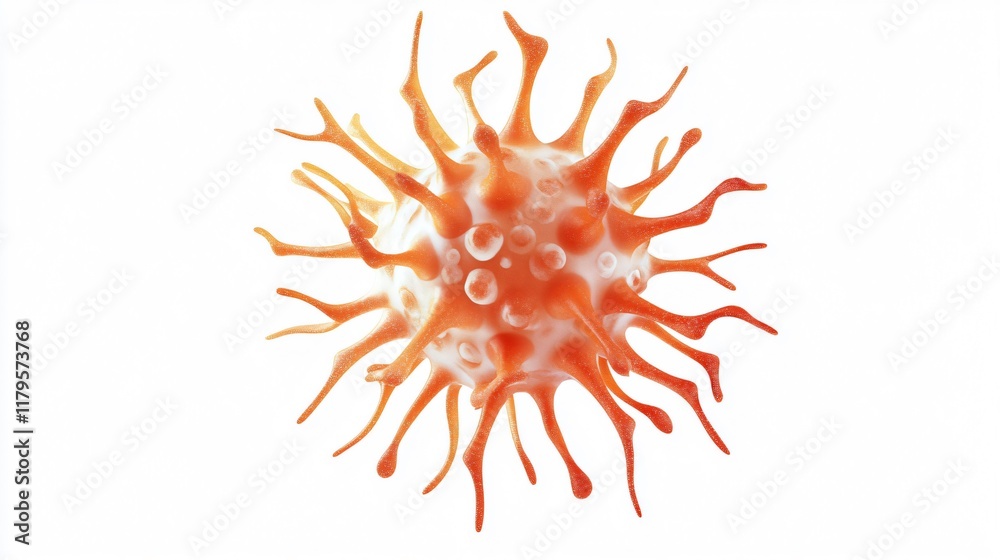 Microscopic View of a Virus: A Stunning 3D Render of Cellular Biology