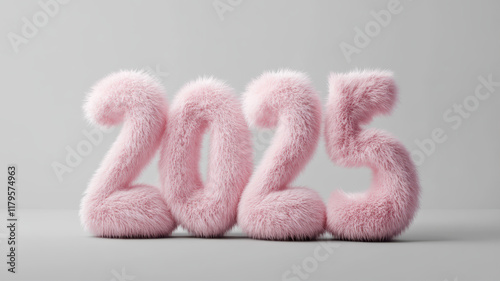 Fluffy Light Pink 2025 Display Suitable for Celebrations and Events