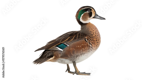 Baikal teal duck isolated on transparent background photo