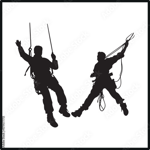 Bungee jumper silhouette