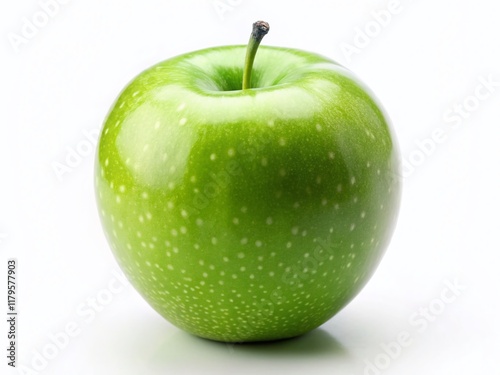 Fresh Green Apple Isolated on White Background - Juicy Fruit Photography