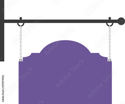 Illustration of a hanging sign board with blank copy space. Empty sign board for your design. 