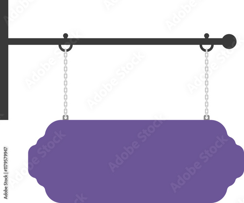 Illustration of a hanging sign board with blank copy space. Empty sign board for your design. 