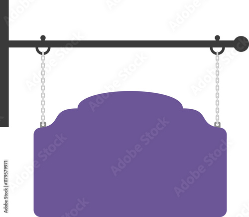 Illustration of a hanging sign board with blank copy space. Empty sign board for your design. 