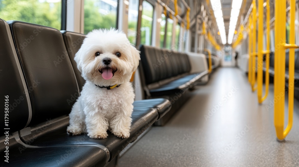 A joyful Shih Tzu shows its playful side while sitting on a leather chair in a vibrant, sunny bus, enjoying the moment A joyful Shih Tzu shows its playful side while sitting on a leather chair in a vibrant, sunny bus, enjoying the moment