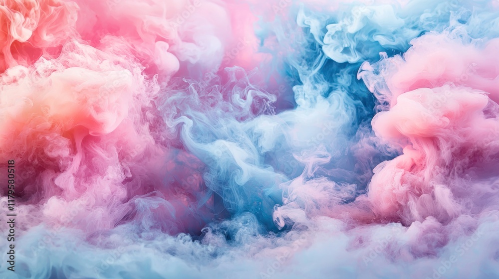Fototapeta premium Abstract Colorful Ink Clouds: A Dreamy Pastel Swirl