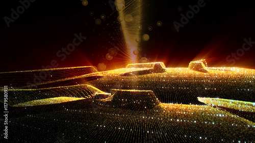Abstraction of virtual waves that excite the imagination, immersing the mind in a unique creative atmosphere.
