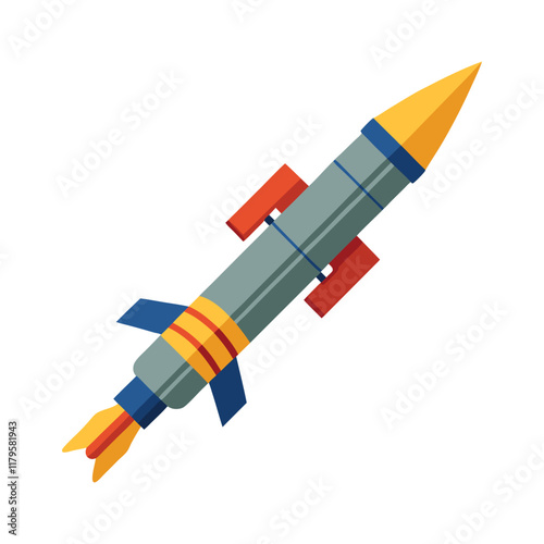 3d rocket symble vector illustation on white background