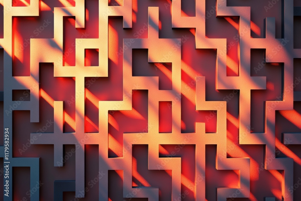 Abstract geometric pattern background with sunlight casting dramatic shadows for creative and modern projects Abstract geometric pattern background with sunlight casting dramatic shadows for creative and modern projects