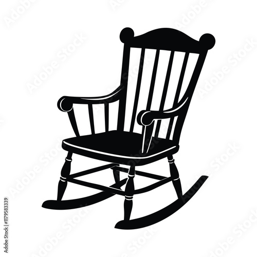 rocking chair silhouette vector illustartion on white background