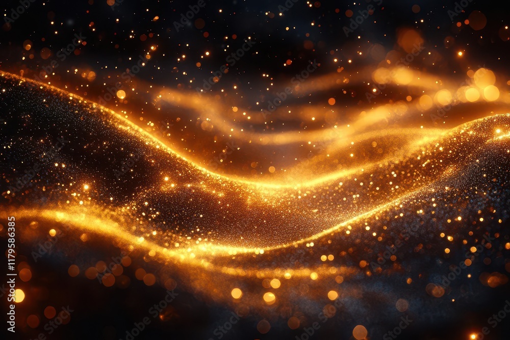 Obraz premium luxurious gold abstract background with magical bokeh light effects and dreamy blur creating premium atmosphere for special events