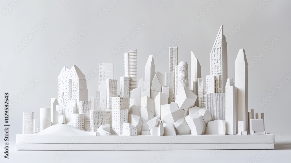 Modern Architectural Model of City Landscape Modern Architectural Model of City Landscape
