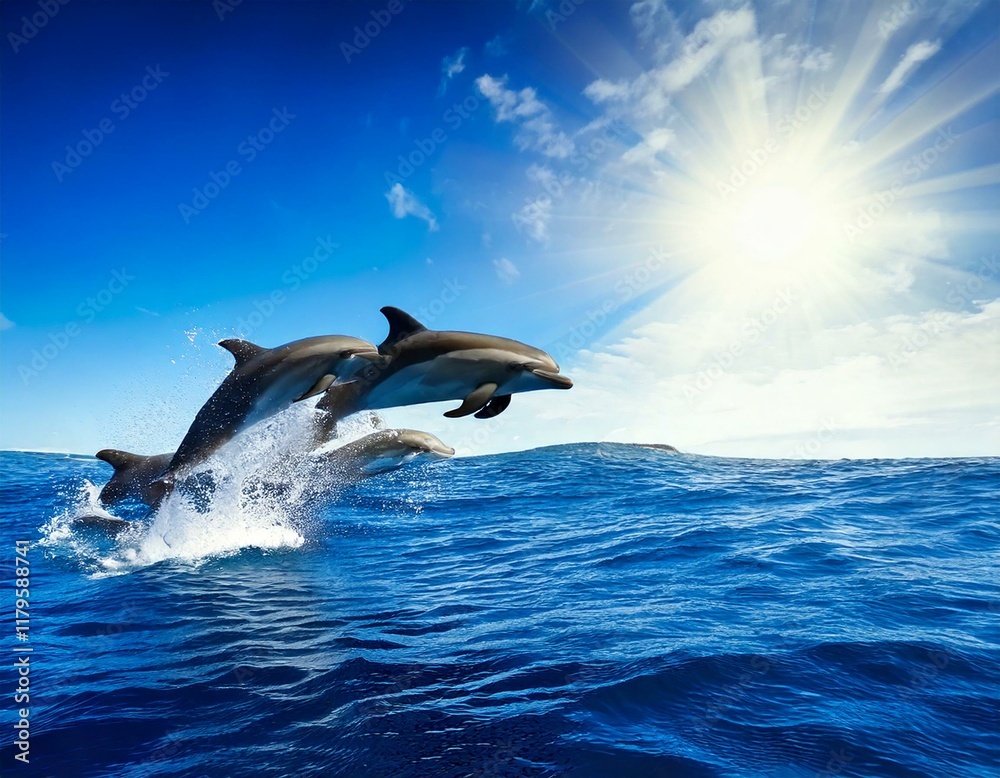 dolphins swim