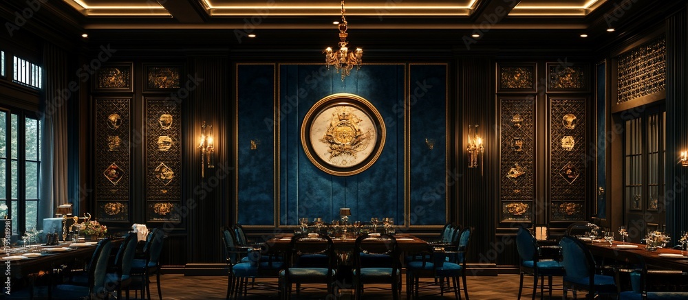 Obraz premium Opulent Dining Room: Luxurious Interior Design