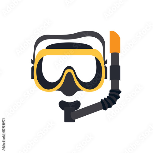 Diving Mask scuba vector illustration snorkel swimming goggles