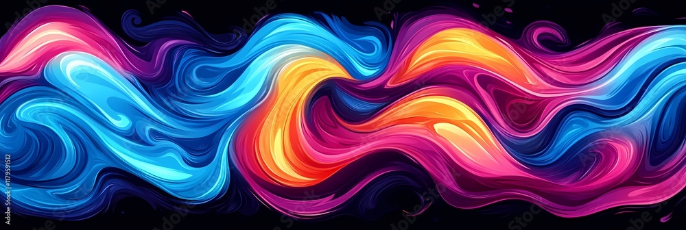 Fototapeta premium Whimsical Watercolor Swirls: Abstract Fantasy Illustration