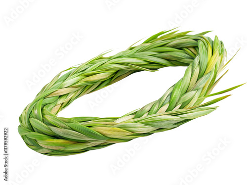 Sweetgrass braid, isolated