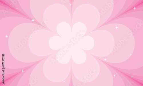 Beautiful background pink flower with sparkles. Vector illustration