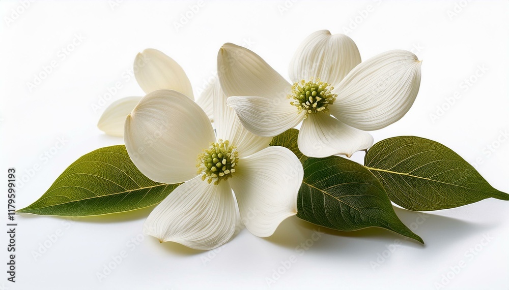 Obraz premium white dogwood flowers isolated on white white background