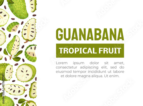 Soursop Fruit or Guanabana Banner Design Vector Template