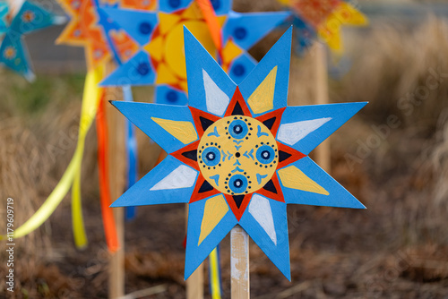 Ukrainian national Christmas star decoration photo