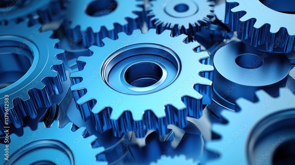 Intricate Blue Gears: A Symphony of Precision Engineering Intricate Blue Gears: A Symphony of Precision Engineering