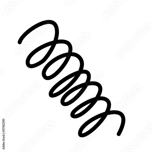 black spiral springs  metallic coil and linear spirals