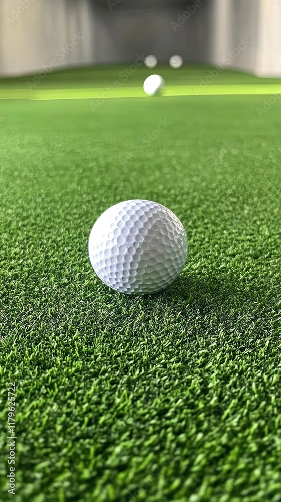 Golf Ball on Artificial Grass - Perfect Putting Practice Golf Ball on Artificial Grass - Perfect Putting Practice