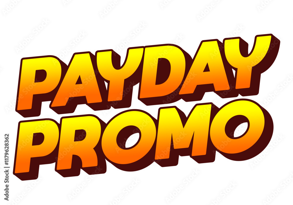 Promo day, text effect in 3 dimensions style with modern colors, good for ads Promo day, text effect in 3 dimensions style with modern colors, good for ads