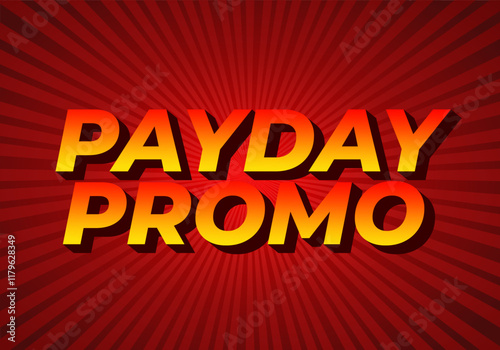 Promo day, text effect in 3 dimensions style with modern colors, good for ads