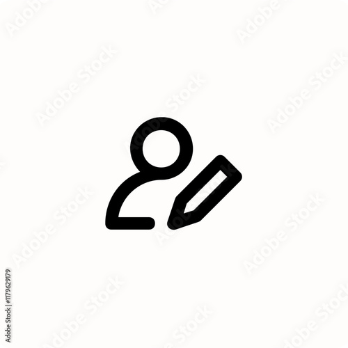 User Icon with Writing Pencil Representing Account Creation or Editing

