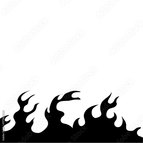 Fire borders fire flames  blaze icon  symbol  sign