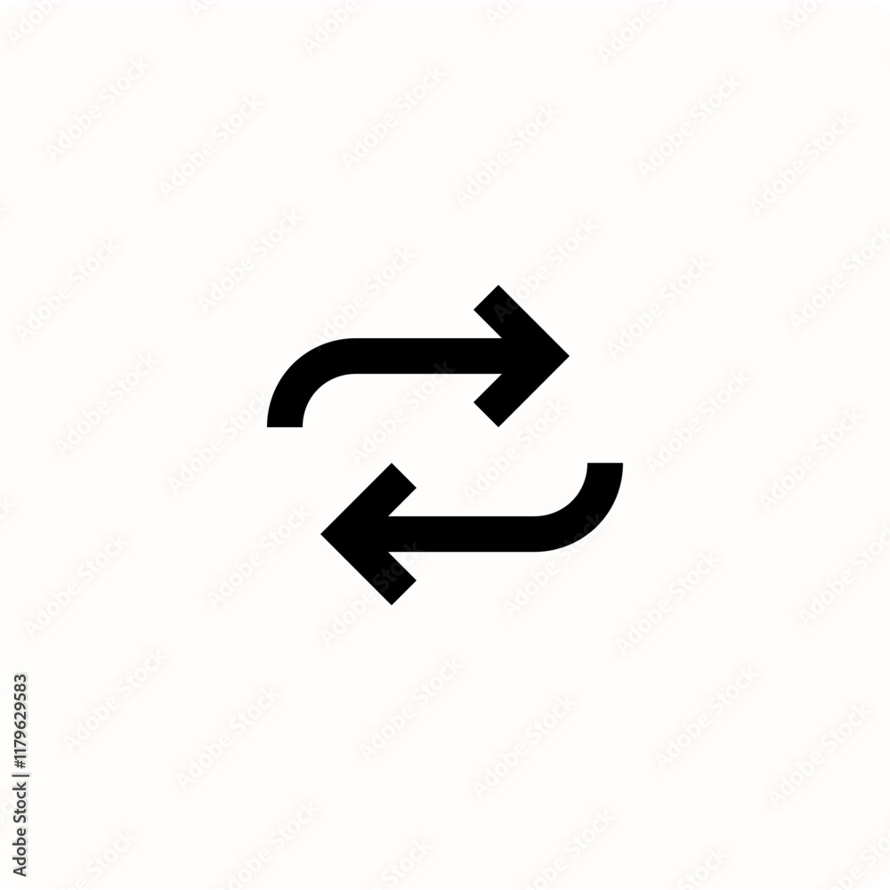 Black Arrows Symbolizing Loop or Repeat on White Background
Black Arrows Symbolizing Loop or Repeat on White Background