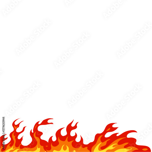 Fire borders fire flames  blaze icon  symbol  sign