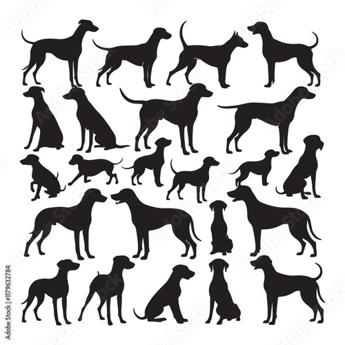 Dog Breeds Silhouette Set German Shephard Dog Silhouette Dogs! Dogs Icon Set