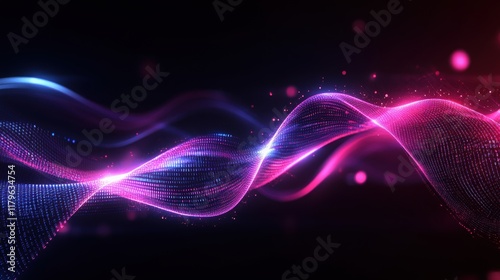 Vibrant Abstract Background Featuring Glowing Lines and Dots in a Dynamic Composition Evoking Energy and Modernity