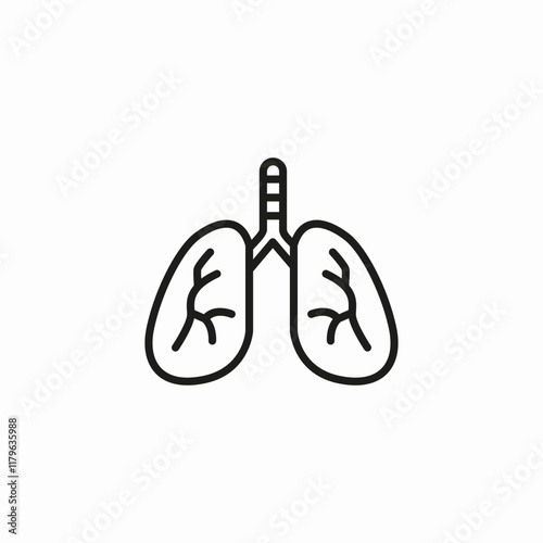 lungs organ icon sign vector