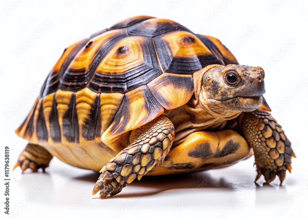 Obraz premium Greek Tortoise, High-Resolution, Isolated on White, Reptile, Pet, Animal, Wildlife Photography