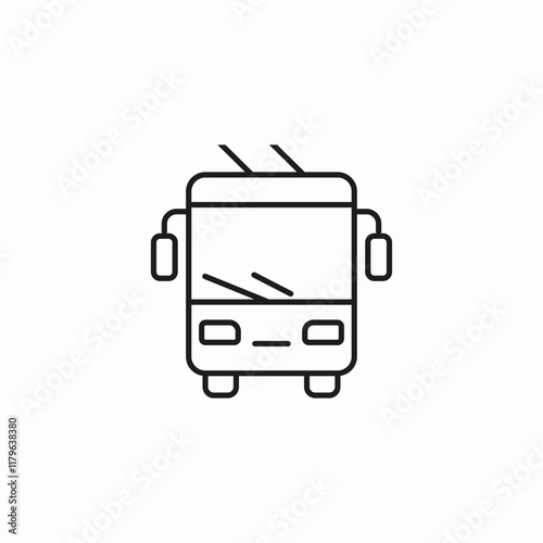 trolleybus vehicle icon sign vector