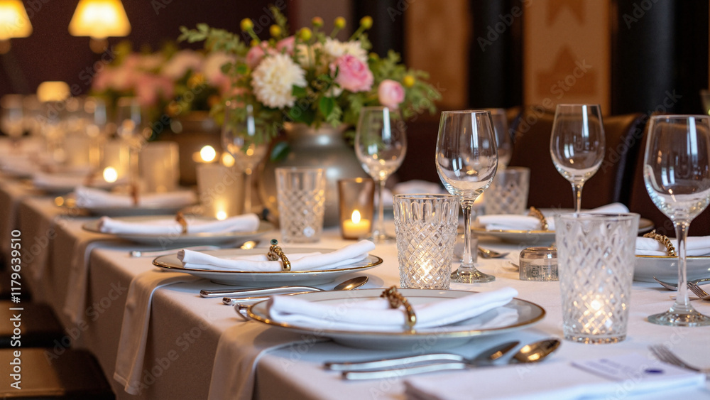 Elegant Table Setting for Upscale Dining: Perfect for Restaurant Marketing, Event Planning, and Lifestyle Blogs Elegant Table Setting for Upscale Dining: Perfect for Restaurant Marketing, Event Planning, and Lifestyle Blogs