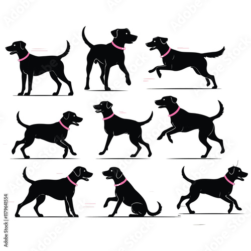 Dog Breeds Silhouette Set German Shephard Dog Silhouette Dogs! Dogs Icon Set