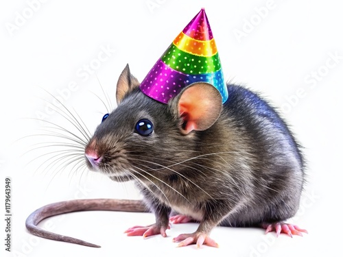 Grumpy Mouse Birthday Silhouette: Funny Party Animal Clipart for Cards photo