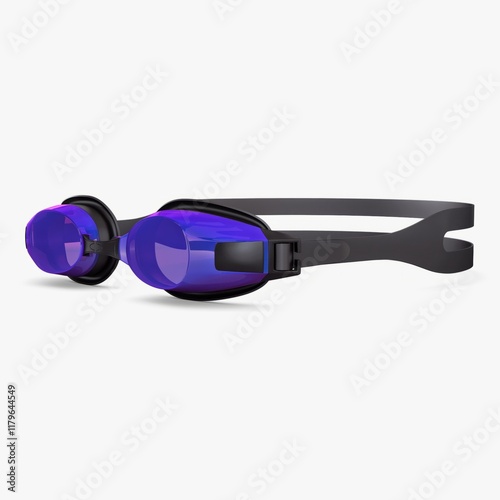 Illustration 3D of swim goggles, ideal for design mockups, product visualization, and showcasing sports gear concepts 