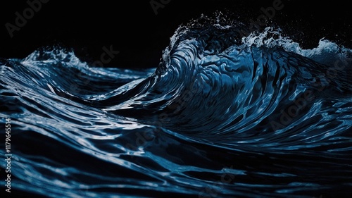 Mesmerizing Flow of Blue Tones Representing Waves in an Artistic Design