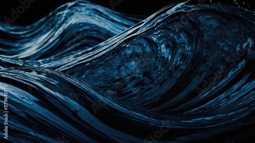 Abstract Ocean Waves in Fluid Blue Creating a Captivating Visual Rhythm